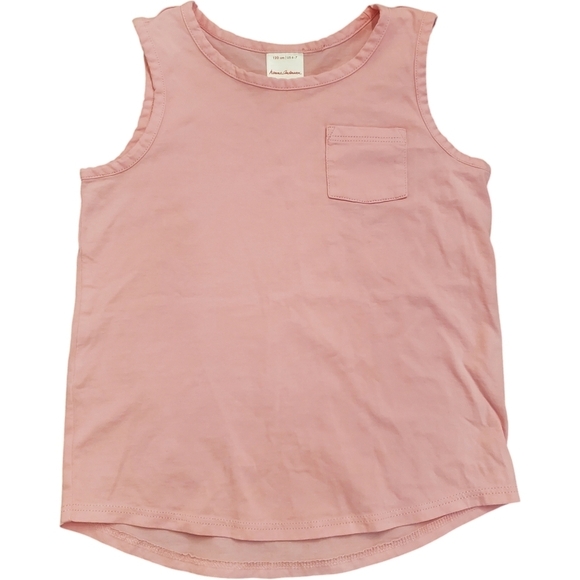 Hanna Andersson Basic Tank Begonia Pink Girls Size 6-7 - Picture 1 of 3